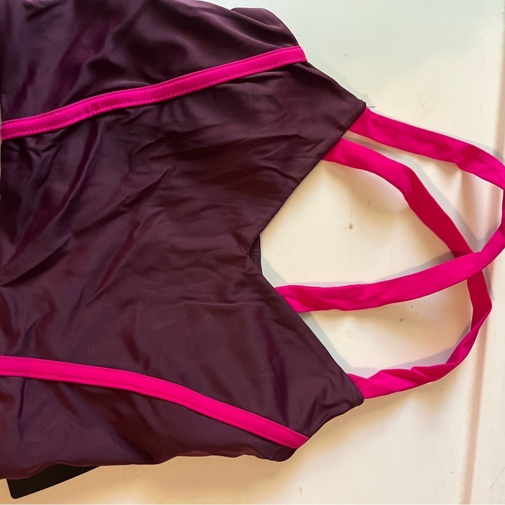 Lanston Sport Pink Bra Top with Adjustable Straps